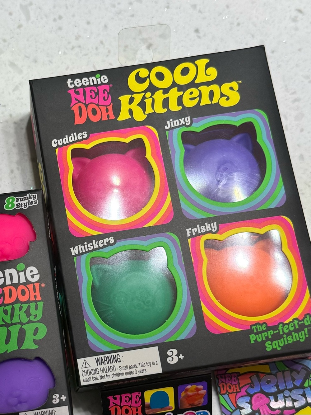 Needoh Teenie Cool Kittens - Pink, Purple, Green, Orange